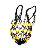 Maxbell Maxbell Mesh Sports Ball Bag Carrier for Volleyball Basketball Football Black Yellow