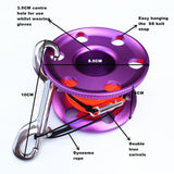 Maxbell Scuba Diving Aluminum Alloy Finger Reel Spool 50m Line Bolt Snap Clip Purple - Aladdin Shoppers