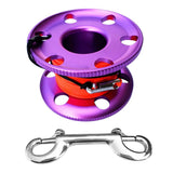 Maxbell Scuba Diving Aluminum Alloy Finger Reel Spool 50m Line Bolt Snap Clip Purple - Aladdin Shoppers