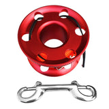 Maxbell Maxbell Scuba Diving Aluminum Alloy Finger Reel Spool 50m Line Bolt Snap Clip Red