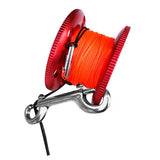 Maxbell Scuba Diving Aluminum Alloy Finger Reel Spool 50m Line Bolt Snap Clip Red - Aladdin Shoppers