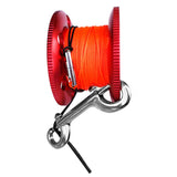 Maxbell Maxbell Scuba Diving Aluminum Alloy Finger Reel Spool 20m Line Bolt Snap Clip Red