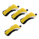 Maxbell Maxbell 4Pcs Golf Club Head Cover Headcovers with Interchangeable Number Tags Yellow