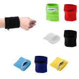 Maxbell 2Pieces Outdoor Sports Fitness Soft Wristband Sweatband Wallet Zipper Pocket