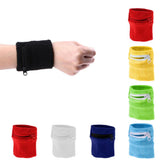 Maxbell 2Pieces Outdoor Sports Fitness Soft Wristband Sweatband Wallet Zipper Pocket