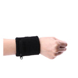 Maxbell Outdoor Sports Fitness Wristband Sweatband Wallet Zipper Pocket Black - Aladdin Shoppers