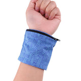 Maxbell Unisex Zipper Workout Wristband Pouch Sport Wrist Pocket Wallet Blue - Aladdin Shoppers