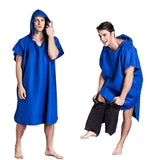 Maxbell Beach Bath Surf Swim Poncho Robe With Hood Wetsuit Changing Towel Blue - Aladdin Shoppers