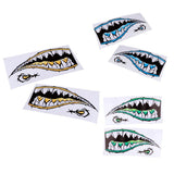 Maxbell Maxbell 2 Pieces Large 3D Shark Teeth Mouth Sticker Kayak Fishing Boat Decals Yellow