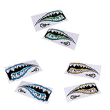 Maxbell Maxbell 2 Pieces Large 3D Shark Teeth Mouth Sticker Kayak Fishing Boat Decals Yellow