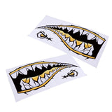 Maxbell Maxbell 2 Pieces Large 3D Shark Teeth Mouth Sticker Kayak Fishing Boat Decals Yellow