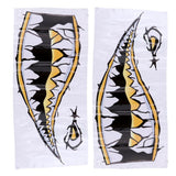 Maxbell Maxbell 2 Pieces Large 3D Shark Teeth Mouth Sticker Kayak Fishing Boat Decals Yellow