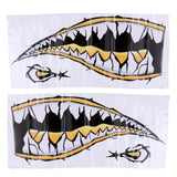Maxbell Maxbell 2 Pieces Large 3D Shark Teeth Mouth Sticker Kayak Fishing Boat Decals Yellow