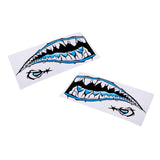 Maxbell Maxbell 2 Pieces Large 3D Shark Teeth Mouth Sticker Kayak Fishing Boat Decals Blue