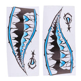 Maxbell 2 Pieces Large 3D Shark Teeth Mouth Sticker Kayak Fishing Boat Decals Blue - Aladdin Shoppers