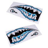 Maxbell 2 Pieces Large 3D Shark Teeth Mouth Sticker Kayak Fishing Boat Decals Blue - Aladdin Shoppers