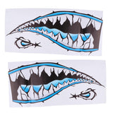 Maxbell 2 Pieces Large 3D Shark Teeth Mouth Sticker Kayak Fishing Boat Decals Blue - Aladdin Shoppers