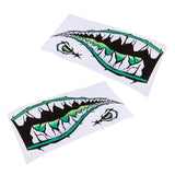 Maxbell 2 Pieces Large 3D Shark Teeth Mouth Sticker Kayak Fishing Boat Decals Green - Aladdin Shoppers