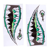 Maxbell 2 Pieces Large 3D Shark Teeth Mouth Sticker Kayak Fishing Boat Decals Green - Aladdin Shoppers