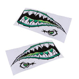 Maxbell 2 Pieces Large 3D Shark Teeth Mouth Sticker Kayak Fishing Boat Decals Green - Aladdin Shoppers