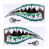 Maxbell 2 Pieces Large 3D Shark Teeth Mouth Sticker Kayak Fishing Boat Decals Green - Aladdin Shoppers