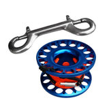 Maxbell Scuba Diving Aluminum Alloy Finger Reel Spool with 15m Line Bolt Snap Blue - Aladdin Shoppers