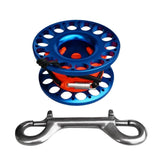 Maxbell Scuba Diving Aluminum Alloy Finger Reel Spool with 15m Line Bolt Snap Blue - Aladdin Shoppers