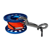 Maxbell Scuba Diving Aluminum Alloy Finger Reel Spool with 15m Line Bolt Snap Blue - Aladdin Shoppers