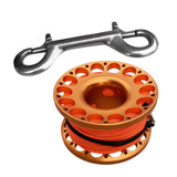 Maxbell Maxbell Scuba Diving Aluminum Alloy Finger Reel Spool with 15m Line Bolt Snap Orange