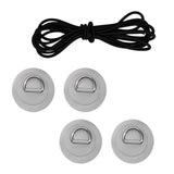 Maxbell Maxbell D Ring Pad Patch Boat Deck Bungee Rope Kit for Stand Up Paddle Board Gray