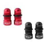 Maxbell Maxbell 2Pieces Aluminilum Pressure Presta Valve Cap Schrader Tire Dust Cover Black