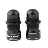 Maxbell Maxbell 2Pieces Aluminilum Pressure Presta Valve Cap Schrader Tire Dust Cover Black