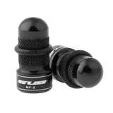 Maxbell Maxbell 2Pieces Aluminilum Pressure Presta Valve Cap Schrader Tire Dust Cover Black