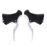 Maxbell 1 Pair Brake Lever Road Racing Drop Down Handlebar Bike Bicycle Black Silver - Aladdin Shoppers