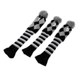 Maxbell Maxbell Set of 3 Golf Pom Pom Headcover Driver Fairway Woods Head Covers Gray