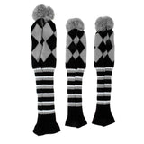 Maxbell Maxbell Set of 3 Golf Pom Pom Headcover Driver Fairway Woods Head Covers Gray