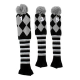 Maxbell Maxbell Set of 3 Golf Pom Pom Headcover Driver Fairway Woods Head Covers Gray