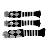 Maxbell Maxbell Set of 3 Golf Pom Pom Headcover Driver Fairway Woods Head Covers Gray