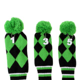 Maxbell Maxbell Set of 3 Golf Pom Pom Headcover Driver Fairway Woods Head Covers Green