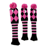 Maxbell Set of 3 Golf Pom Pom Headcover Driver Fairway Woods Head Covers Pink - Aladdin Shoppers