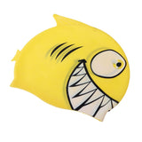 Maxbell Kids Silicone Swimming Cap Waterproof Beach Bathing Hat Shark Yellow