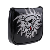 Maxbell Maxbell Square Skull Golf Mallet Putter Head Cover Bag with Magnetic Closure Black