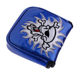 Maxbell Maxbell Square Skull Golf Mallet Putter Head Cover Bag with Magnetic Closure Blue