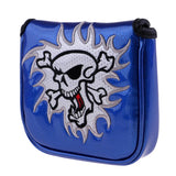 Maxbell Maxbell Square Skull Golf Mallet Putter Head Cover Bag with Magnetic Closure Blue