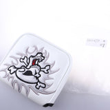 Maxbell Maxbell Square Skull Golf Mallet Putter Head Cover Bag with Magnetic Closure White