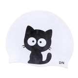 Maxbell Maxbell Unisex Durable Silicone Swim Cap Waterproof Swimming Pool Hat Cat Collins