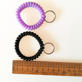Maxbell Maxbell 10 Pieces Spiral Wrist Coil Keychains Key Ring Wrist Band Ken Chain Black