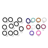 Maxbell Maxbell 10 Pieces Spiral Wrist Coil Keychains Key Ring Wrist Band Ken Chain Black