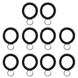 Maxbell Maxbell 10 Pieces Spiral Wrist Coil Keychains Key Ring Wrist Band Ken Chain Black