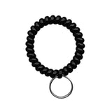 Maxbell Maxbell 10 Pieces Spiral Wrist Coil Keychains Key Ring Wrist Band Ken Chain Black